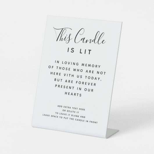 このロウソクはカスタムウェディングメモリアルのテーブルにライトアップされている 台座サイン (正面)