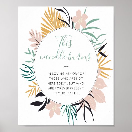 このロウソクはトロピカルメモリアル結婚のサインを燃やす ポスター (正面)