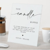 このロウソクはメモリの看板結婚に燃える 台座サイン (インサイチュ)