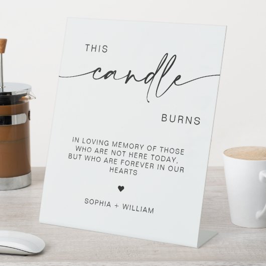 このロウソクはメモリの看板結婚に燃える 台座サイン (インサイチュ)