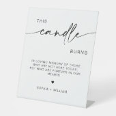 このロウソクはメモリの看板結婚に燃える 台座サイン (正面)