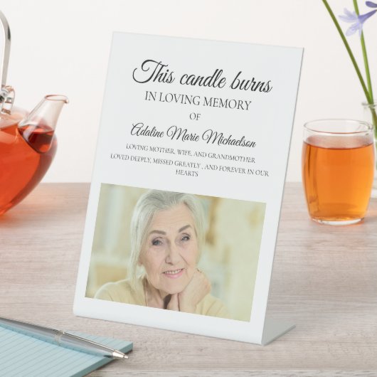 このロウソクはメモリーフォト結婚ズを燃やす 台座サイン (インサイチュ)
