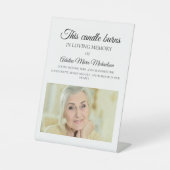 このロウソクはメモリーフォト結婚ズを燃やす 台座サイン (正面)