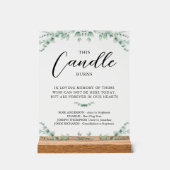 このロウソクはモダン緑結婚の記念碑を燃やす アクリルサイン (正面)