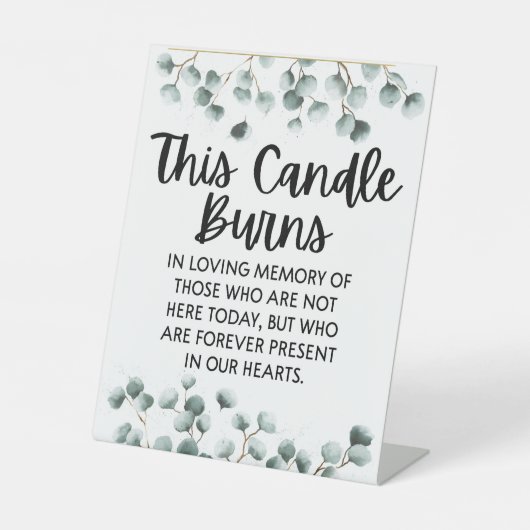 このロウソクは思い出の結婚印に燃える 台座サイン (正面)