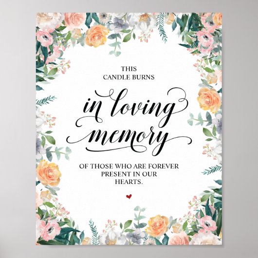 このロウソクは愛する記憶の中で燃えるメモリアル・サイン ポスター (正面)