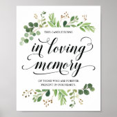このロウソクは愛する記憶の中で燃えるメモリアル・サイン ポスター (正面)