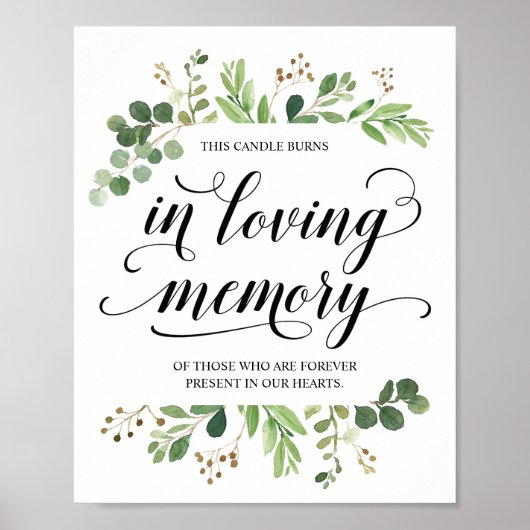 このロウソクは愛する記憶の中で燃えるメモリアル・サイン ポスター (正面)