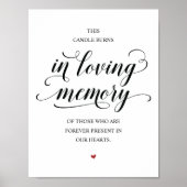 このロウソクは愛する記憶の中で燃えるメモリアル・サイン ポスター (正面)