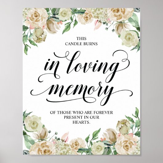 このロウソクは愛する記憶の中で燃えるメモリアル・サイン ポスター (正面)