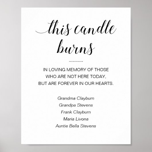 このロウソクは愛する記憶の名前に燃え結婚る ポスター (正面)