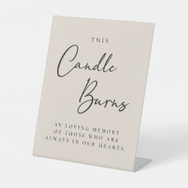 このロウソクは愛情のこもった記憶に燃える 台座サイン