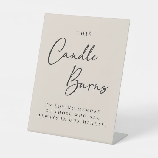このロウソクは愛情のこもった記憶に燃える 台座サイン (正面)