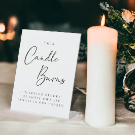 このロウソクは愛情のこもった記憶に燃える 台座サイン