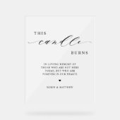 このロウソクは曇ったスタイルで結婚燃える アクリルサイン (正面)