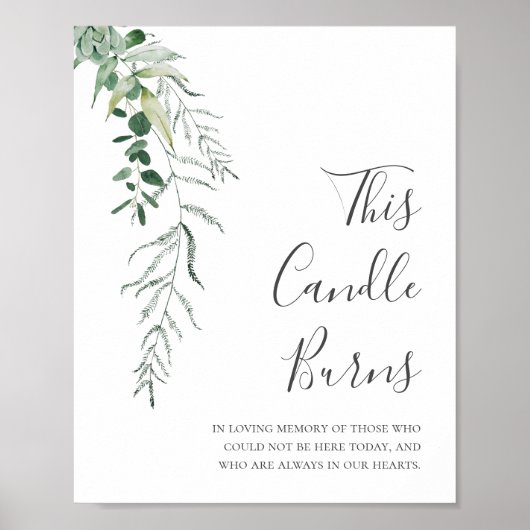 このロウソクは看板を燃結婚やす多肉植物 ポスター (正面)