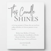 このロウソクは結婚朝貢の印を照らす フォトプラーク (正面)