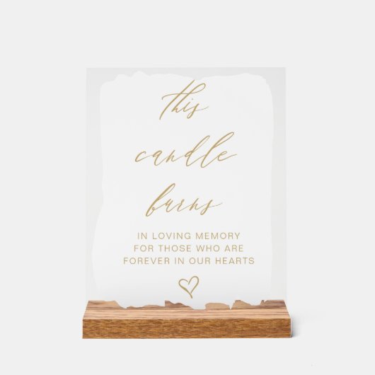 このロウソクは結婚記憶台を燃やす アクリルサイン (正面)