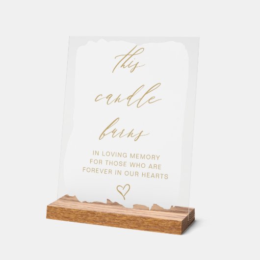 このロウソクは結婚記憶台を燃やす アクリルサイン (傾斜)