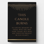 このロウソクは黒金ゴールド太陽ムーンスター結婚の フォトプラーク (正面)