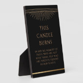 このロウソクは黒金ゴールド太陽ムーンスター結婚の フォトプラーク (側面)