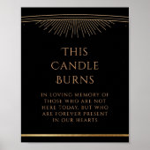 このロウソクは黒金ゴールド太陽ムーンスター結婚の ポスター (正面)