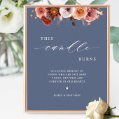 このロウソクは、記憶の青いサインの中で燃え結婚ている。 ポスター