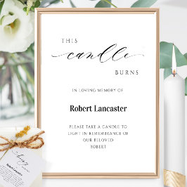このロウソク・バーンズ、追悼、葬儀好意のサイン ポスター