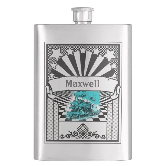 このロコモーティブのフラスコのあなたの名前 フラスク (正面)