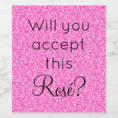 このロゼ熱ピンクのグリッターの輝きを受け入れるか ワインラベル (シングルラベル)