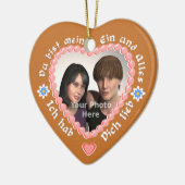 このロマンチックなドイツ語「レブクーヘン」に写真を追加 セラミックオーナメント (左)