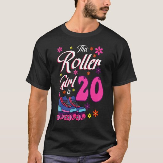 このローラーガールは20ローラースケート日帰りスケートで滑る Tシャツ (正面)