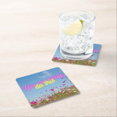 このワイルドフラワー&ネオンを行うことができる スクエアペーパーコースター (インサイチュ)