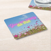 このワイルドフラワー&ネオンを行うことができる スクエアペーパーコースター (アングル)