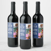 このワインは、友達と楽しい時間を過ごすのに最適です。BFF 3枚の写真 ワインラベル (ボトル)