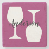 このワインパターンをカスタマイズ ストーンコースター (正面)