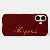 このワインレッドに自分だけの名前をデザイン Case-Mate iPhoneケース (裏面 (横))