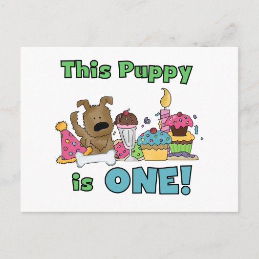 このワンちゃんはTシャツ一つとギフト一つ ポストカード (正面)