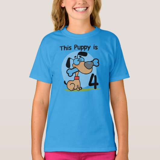 このワンちゃん4th誕生日Tシャツとギフト Tシャツ (正面)