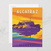 このヴィンテージ旅行とアルカトラズの謎 ポストカード (正面/裏面)