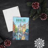 このヴィンテージ旅行とダブリンのチャームを再現 ポストカード