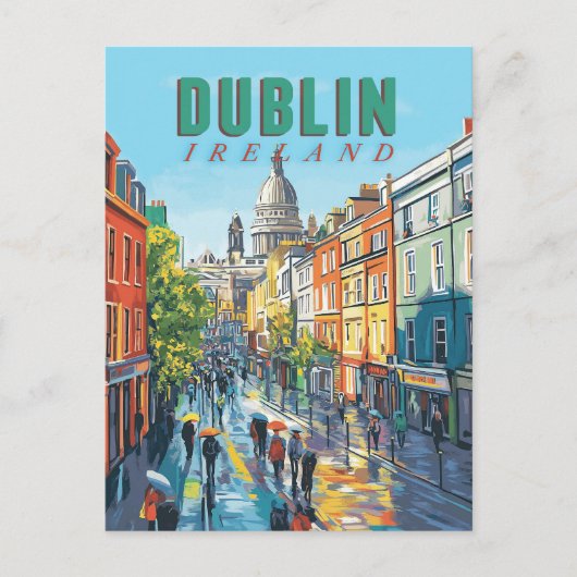 このヴィンテージ旅行とダブリンのチャームを再現 ポストカード (正面)