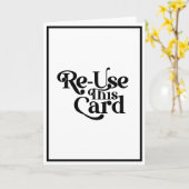 この上品なミニマリストの白黒挨拶を再利用 カード (黄色い花)