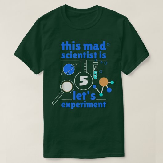この不機嫌科学者は5誕生日第5科学である Tシャツ (デザイン正面)