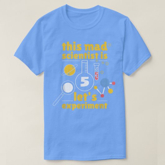 この不機嫌科学者は5誕生日第5科学である Tシャツ (デザイン正面)