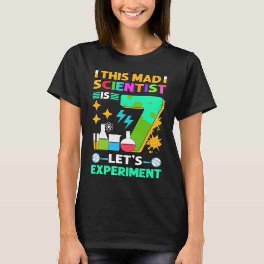 この不機嫌科学者は7歳7誕生日 Tシャツ (正面)