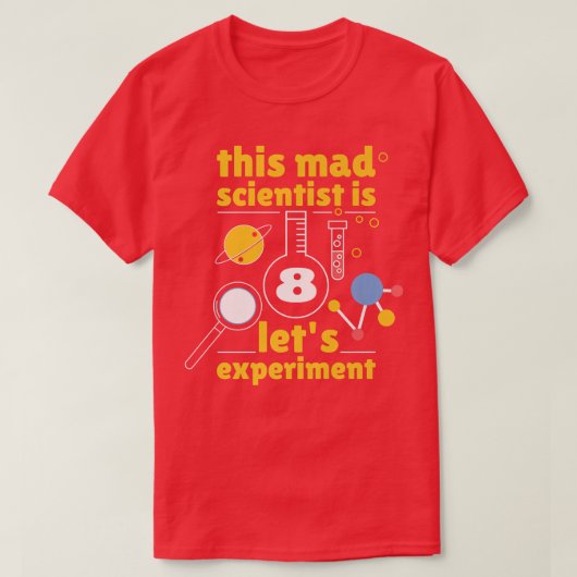 この不機嫌科学者は8誕生日第8科学である Tシャツ (デザイン正面)