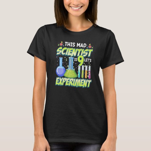 この不機嫌科学者は9誕生日科学部 Tシャツ (正面)