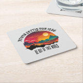 この世から出ている スクエアペーパーコースター (アングル)