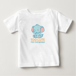 この世にはあまりにもかわいい – 子象の夢見る姿 ベビーTシャツ
